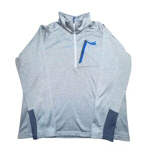 The North Face XL Quarter Zip Pullover Gray Blue Pocket Performance Fleece‎